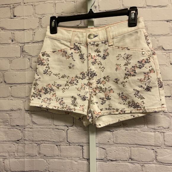 RAG & BONE - Floral Ellie Micro Off White Denim Shorts - Picture 3 of 8